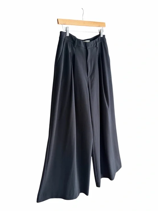 ANTHROPOLOGIE MAEVE Pleated Trousers Wide-Leg Black Pants 10 - Picture 6 of 14